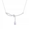 Aurora Small Sugar Cube Ribbon Knot Necklace Female Clavicle Chain - Image 4