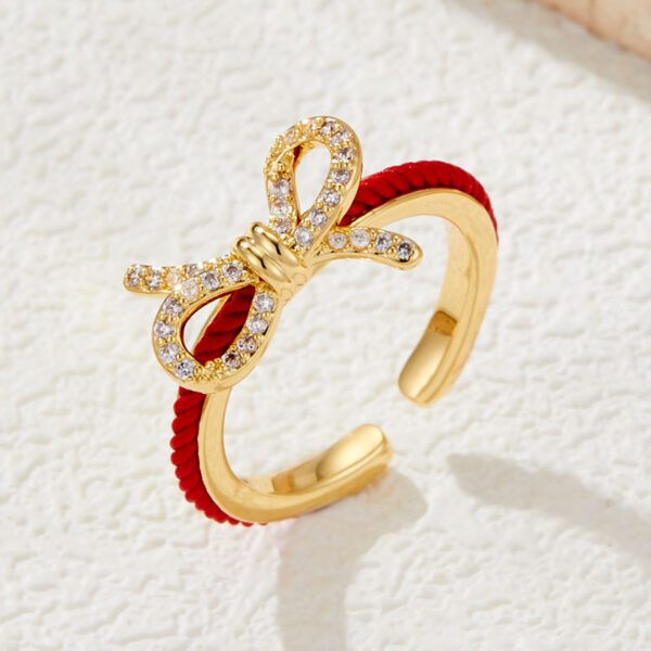 Red Rope Series Bow Opening Ring - Image 5