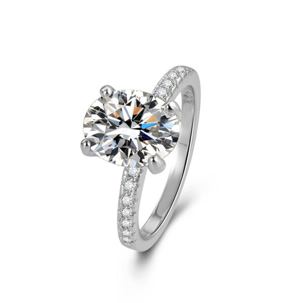 Moissanite Ring Oval Egg-shaped Big Diamond - Image 5