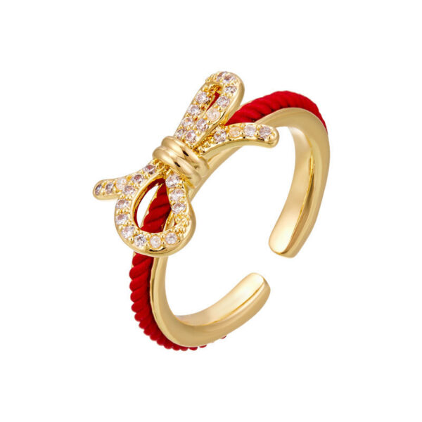 Red Rope Series Bow Opening Ring - Image 2