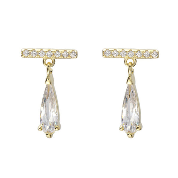 Simple Bright One Word Earring Temperament Earring - Image 2