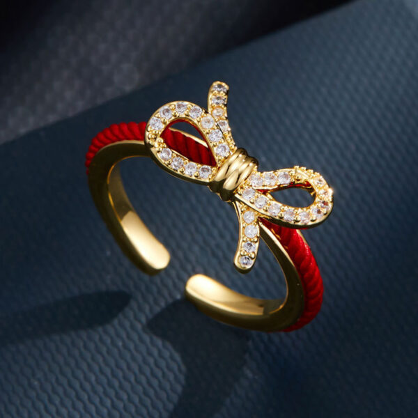 Red Rope Series Bow Opening Ring - Image 3