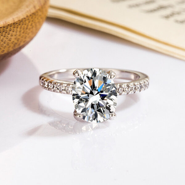 Moissanite Ring Oval Egg-shaped Big Diamond - Image 2